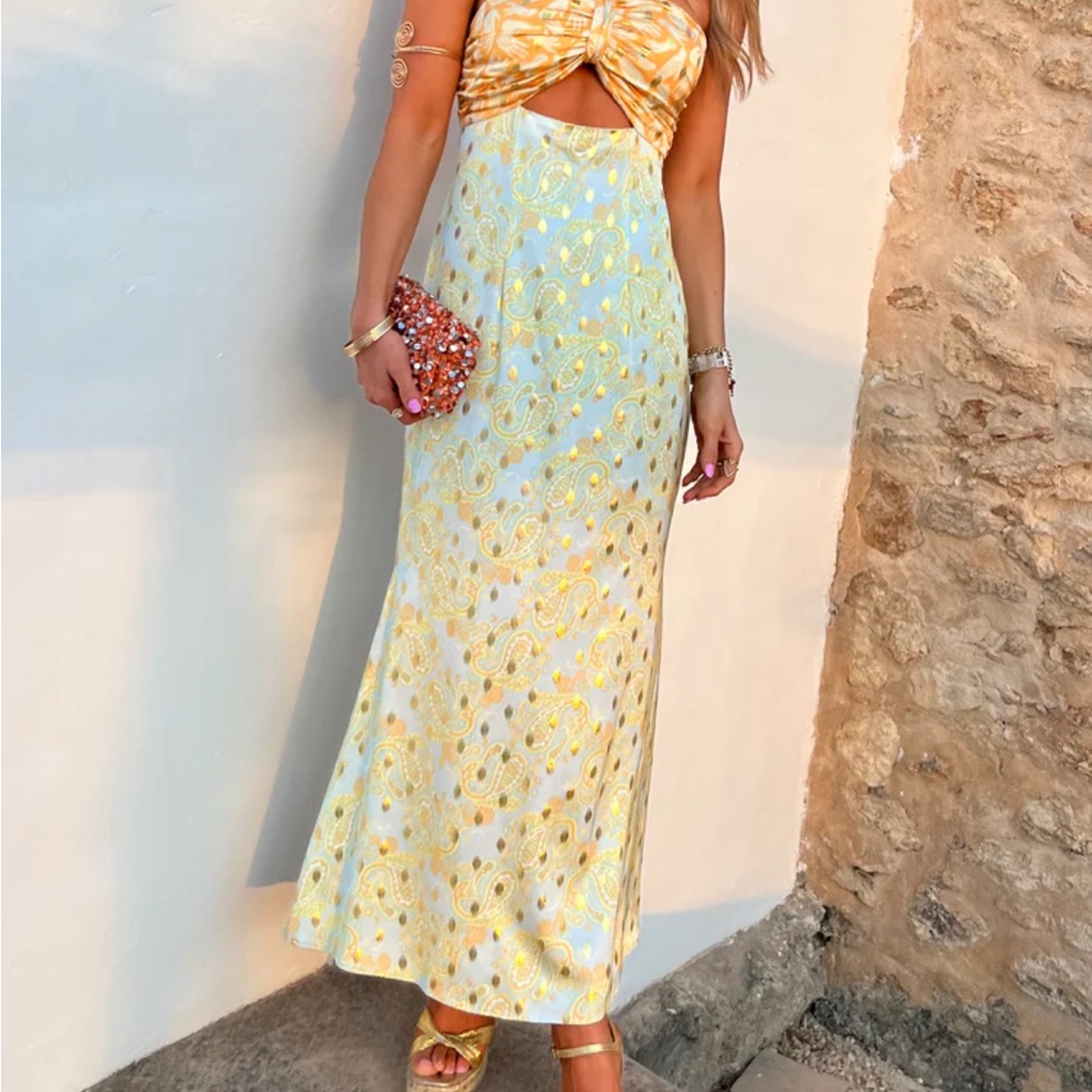 Never Fully Dressed Pastel Ariella Dress with Gold Fleck